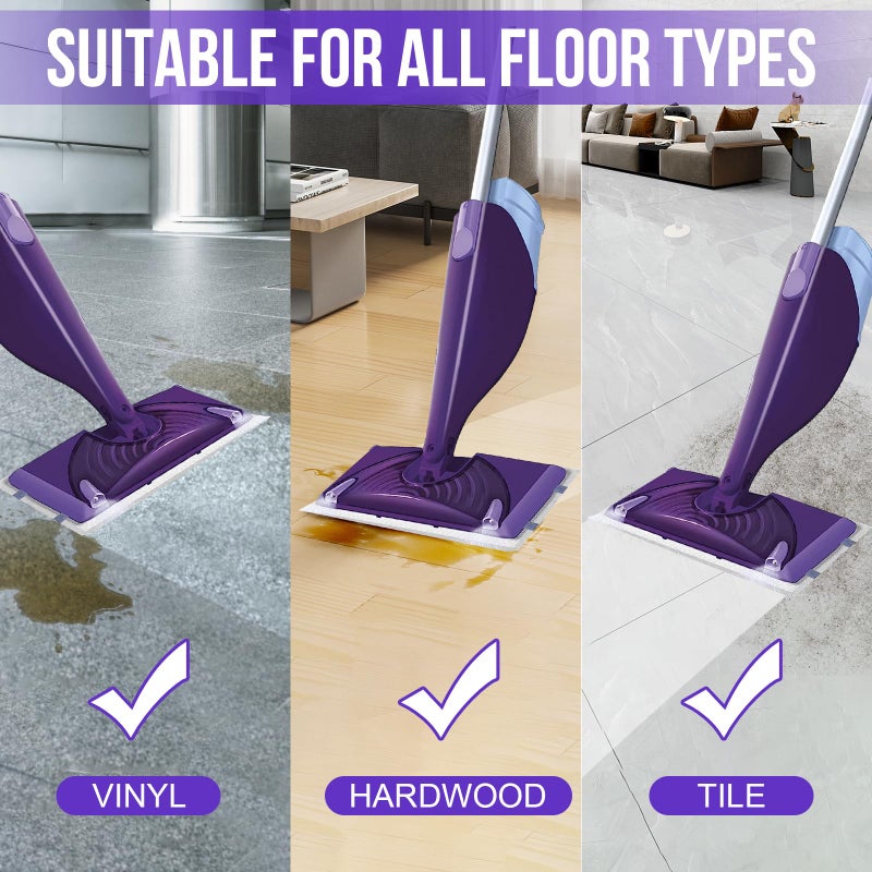 YHOVID Mopping Pad Refill for Wet Jet Mop  Disposable Multi Surface Wetjet Hardwood Floor Cleaner Spray Mop Pads Refills  Thickness & Absorbent (60) - Image 2